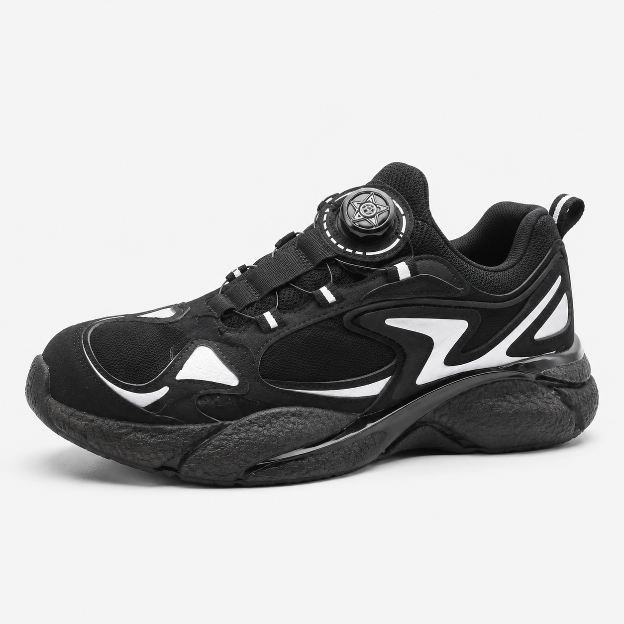 7-PE Black & White Dial Lace Sneakers image 5