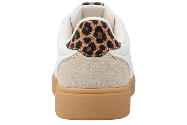 Zara Retro-Style White Sneakers with Leopard Heel Detail image 3